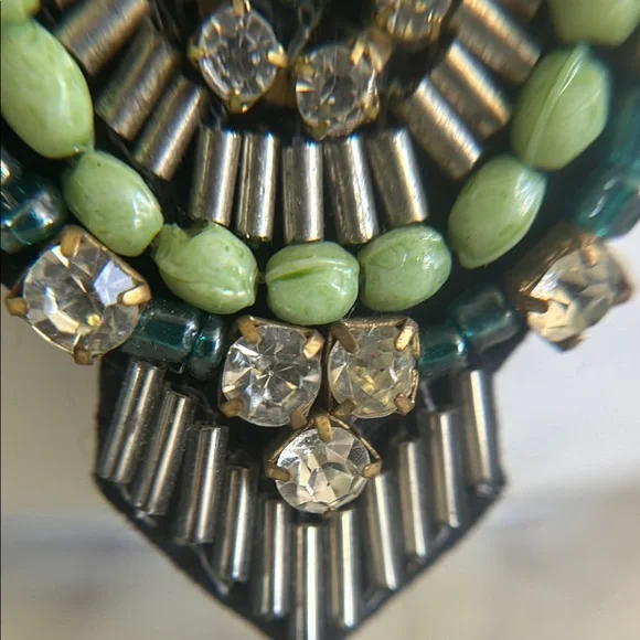 Anthropologie Elegant Turquoise and Green Statement Earrings - Picture 6 of 13